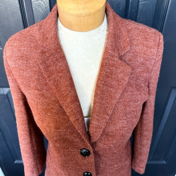 Cartonnier Anthropologie Rust Wool Blend Blazer Jacket Size M - Picture 3 of 9